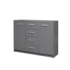 3S. x Home Commode ELENZIO gris 2 portes 4 tiroirs Hot