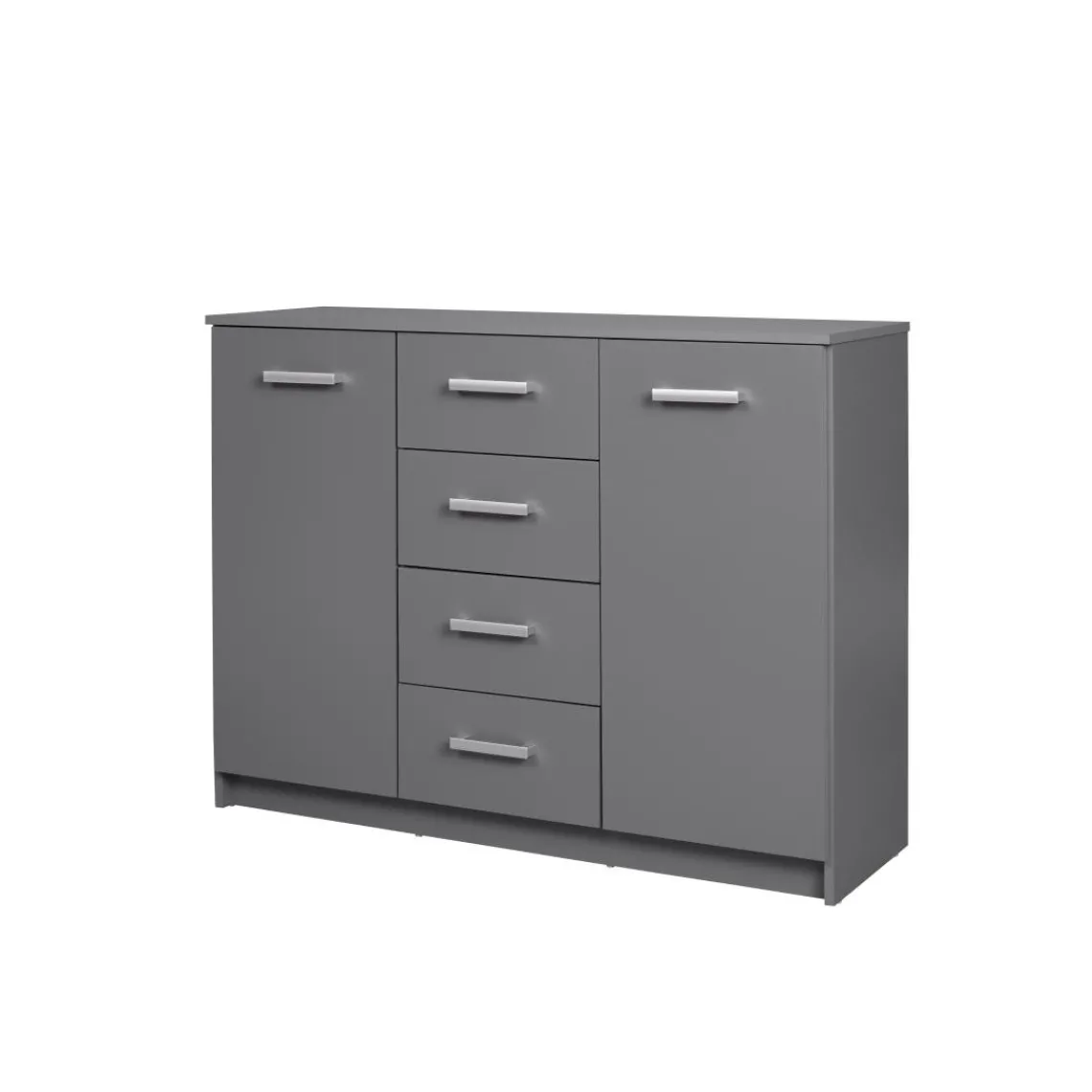 3S. x Home Commode ELENZIO gris 2 portes 4 tiroirs Hot