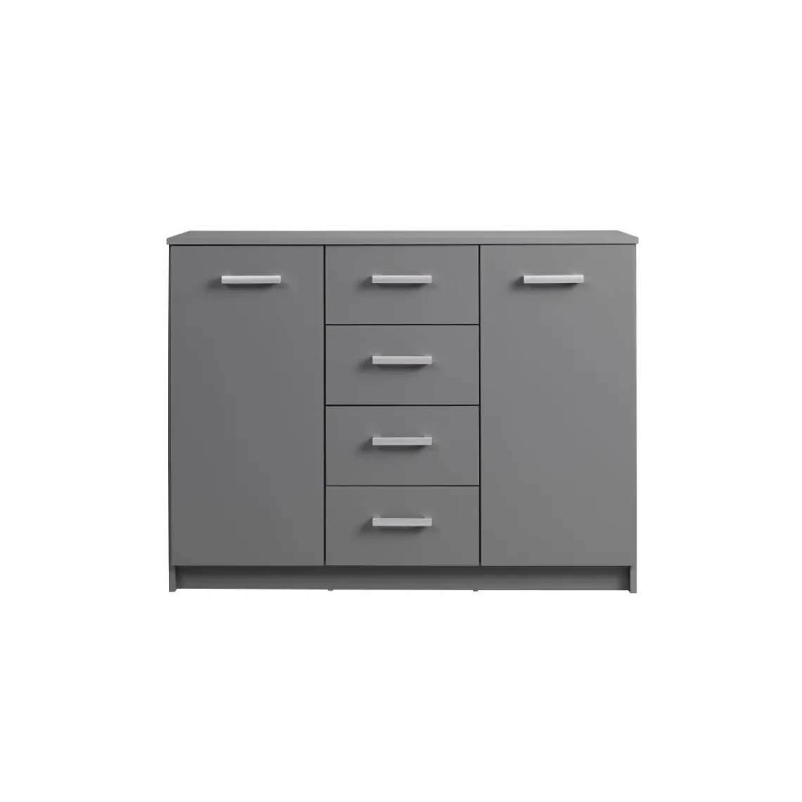 3S. x Home Commode ELENZIO gris 2 portes 4 tiroirs Hot