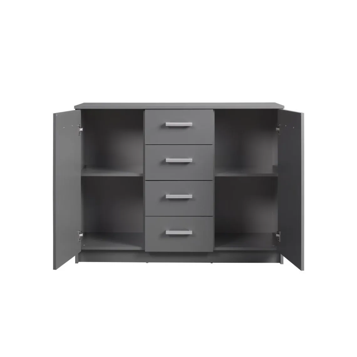 3S. x Home Commode ELENZIO gris 2 portes 4 tiroirs Hot