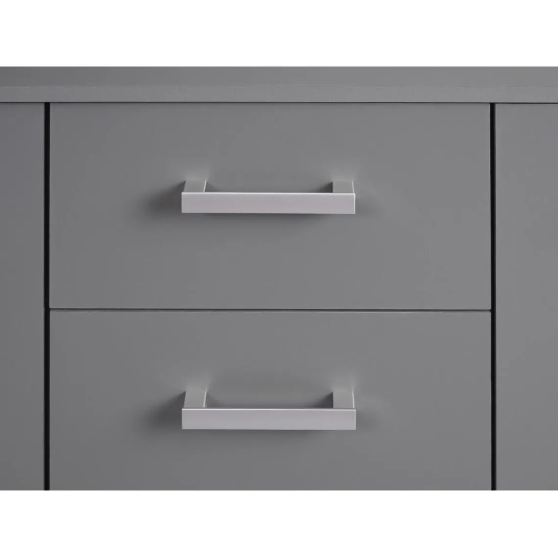 3S. x Home Commode ELENZIO gris 2 portes 4 tiroirs Hot