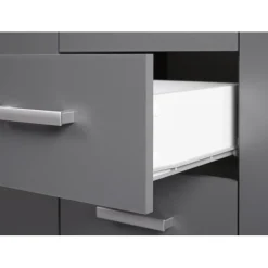 3S. x Home Commode ELENZIO gris 2 portes 4 tiroirs Hot