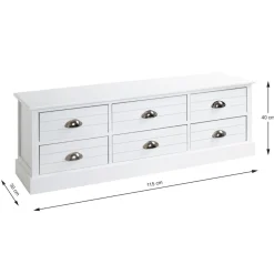 3S. x Home commode en bois massif 6 tiroirs Online