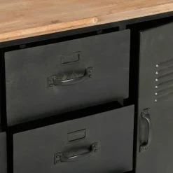 3S. x Home Commode en métal noir Sale