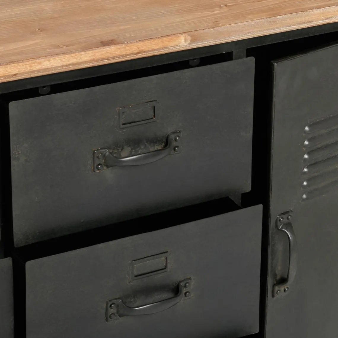 3S. x Home Commode en métal noir Sale