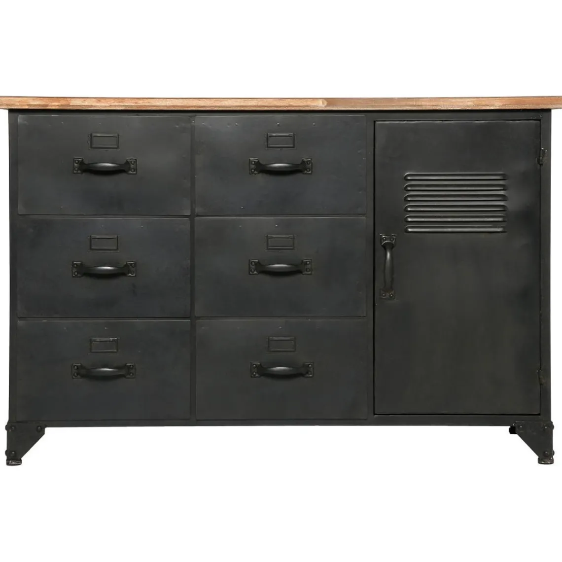 3S. x Home Commode en métal noir Sale