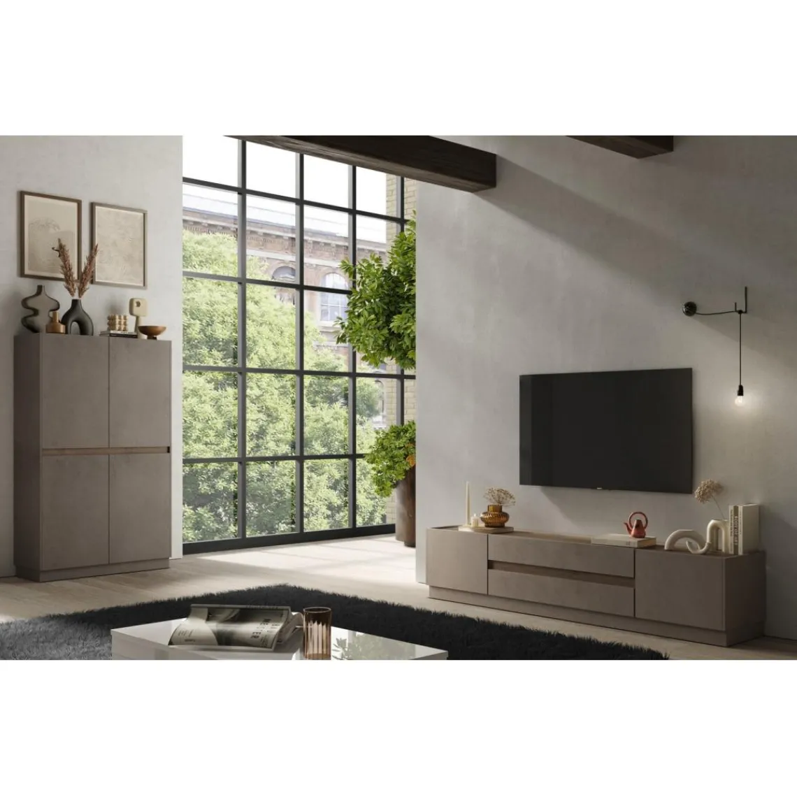 3S. x Home Commode FANTASY 4 portes panneaux de particules New