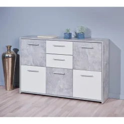 3S. x Home Commode gris 5 portes RUGIUS New