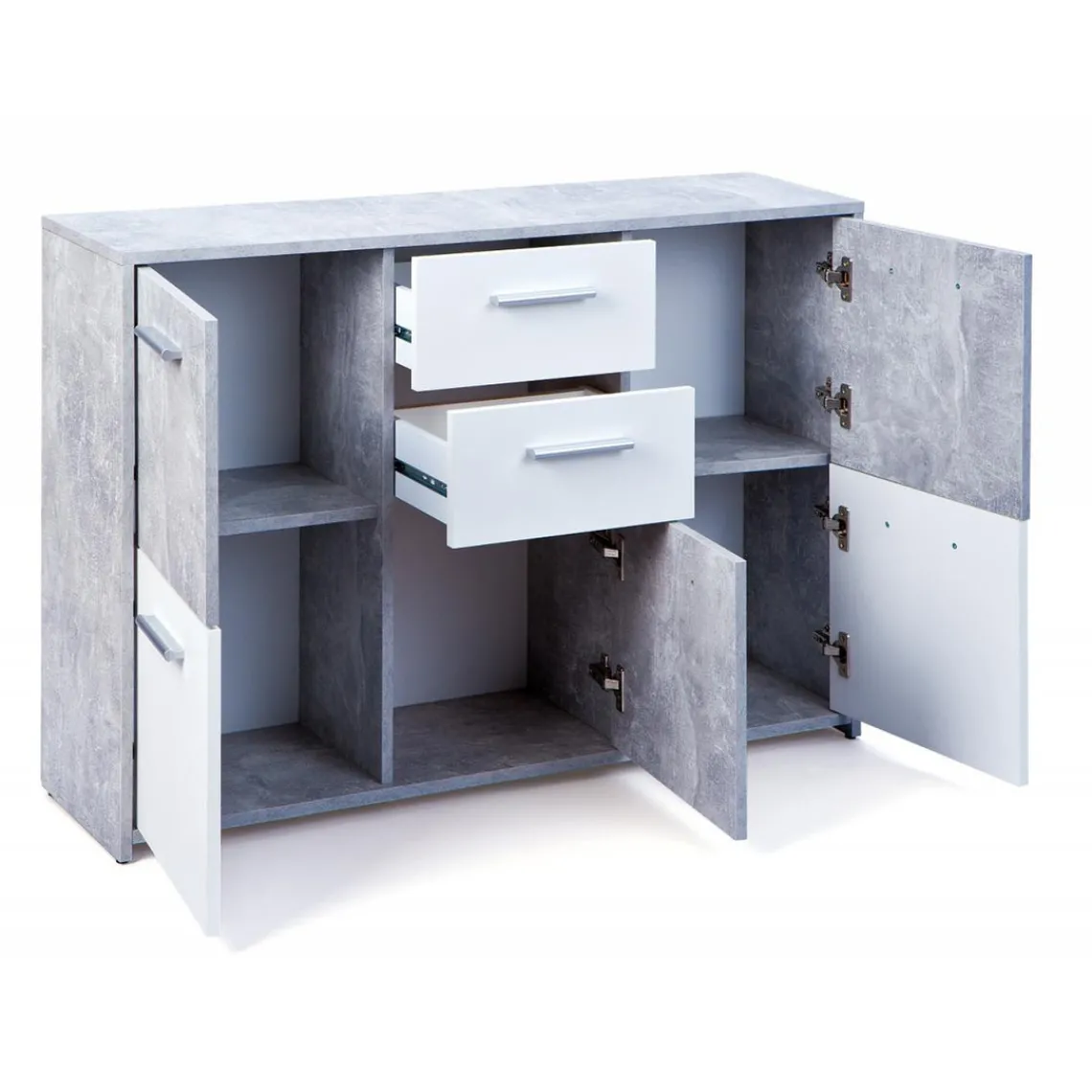 3S. x Home Commode gris 5 portes RUGIUS New