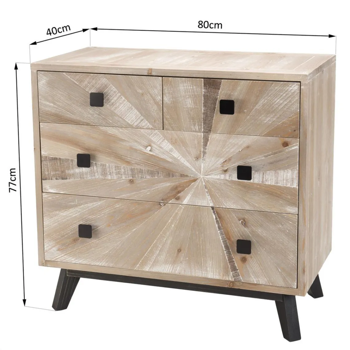 Macabane Commode MANDY Scandi 4 Tiroirs New