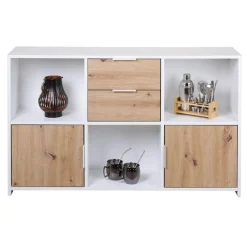 3S. x Home Commode PEPETO 2 tiroirs / 2 portes / 3 niches Hot