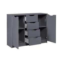3S. x Home Commode SILENZIA 2 portes & 4 tiroirs gris Outlet