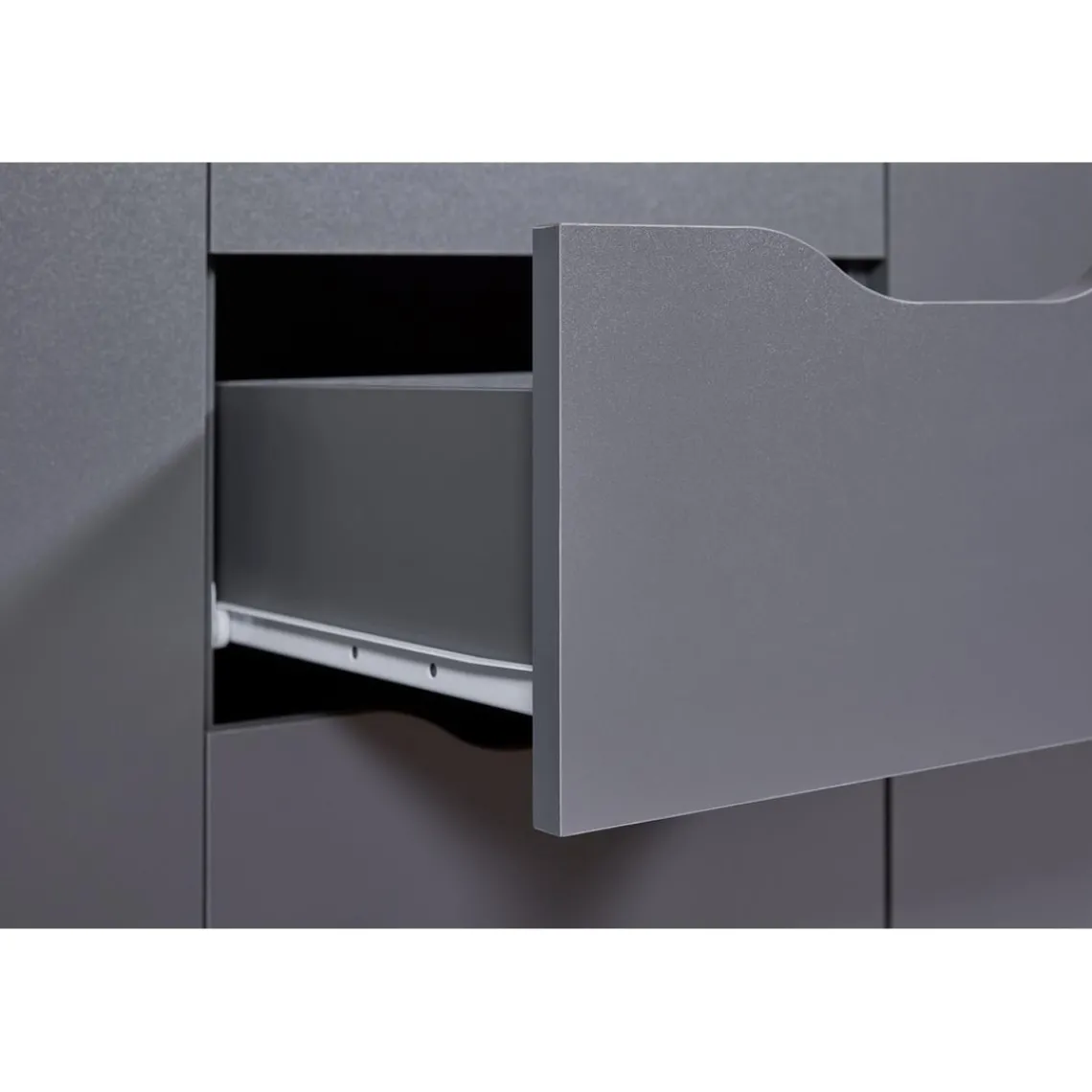 3S. x Home Commode SILENZIA 2 portes & 4 tiroirs gris Outlet