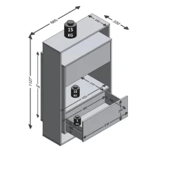 3S. x Home Comode haute avec 2 tiroirs VERONA 2 gris et naturel Sale