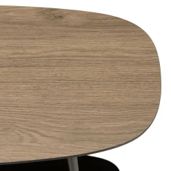 Macabane Console 2 plateaux bi-matière mocha noir pieds métal JULIA Outlet