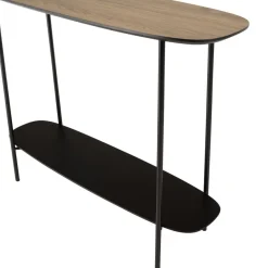 Macabane Console 2 plateaux bi-matière mocha noir pieds métal JULIA Outlet