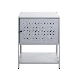 3S. x Home Console 1 porte et 1 étagère en métal gris Best