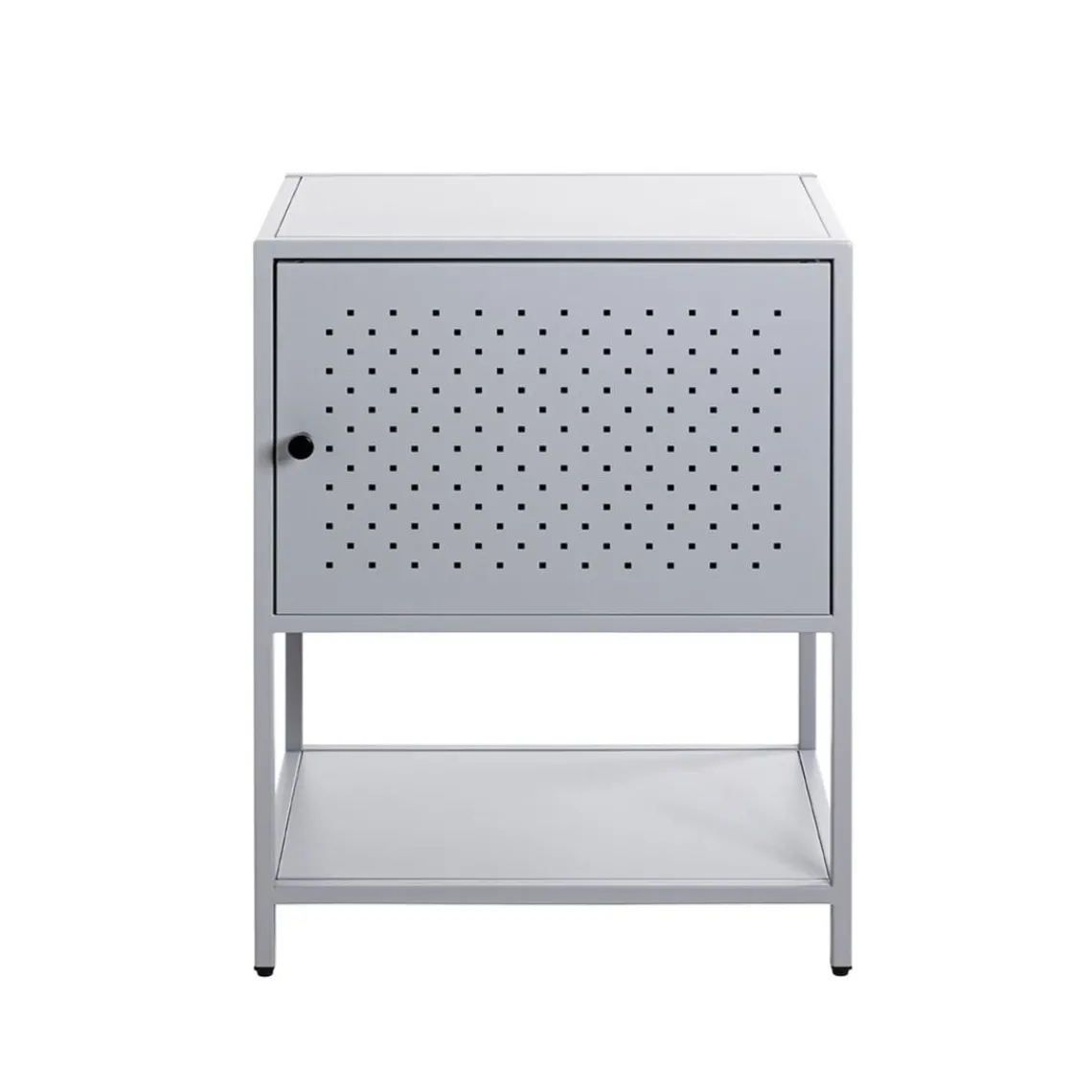 3S. x Home Console 1 porte et 1 étagère en métal gris Best
