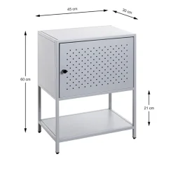 3S. x Home Console 1 porte et 1 étagère en métal gris Best