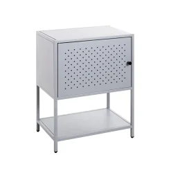 3S. x Home Console 1 porte et 1 étagère en métal gris Best
