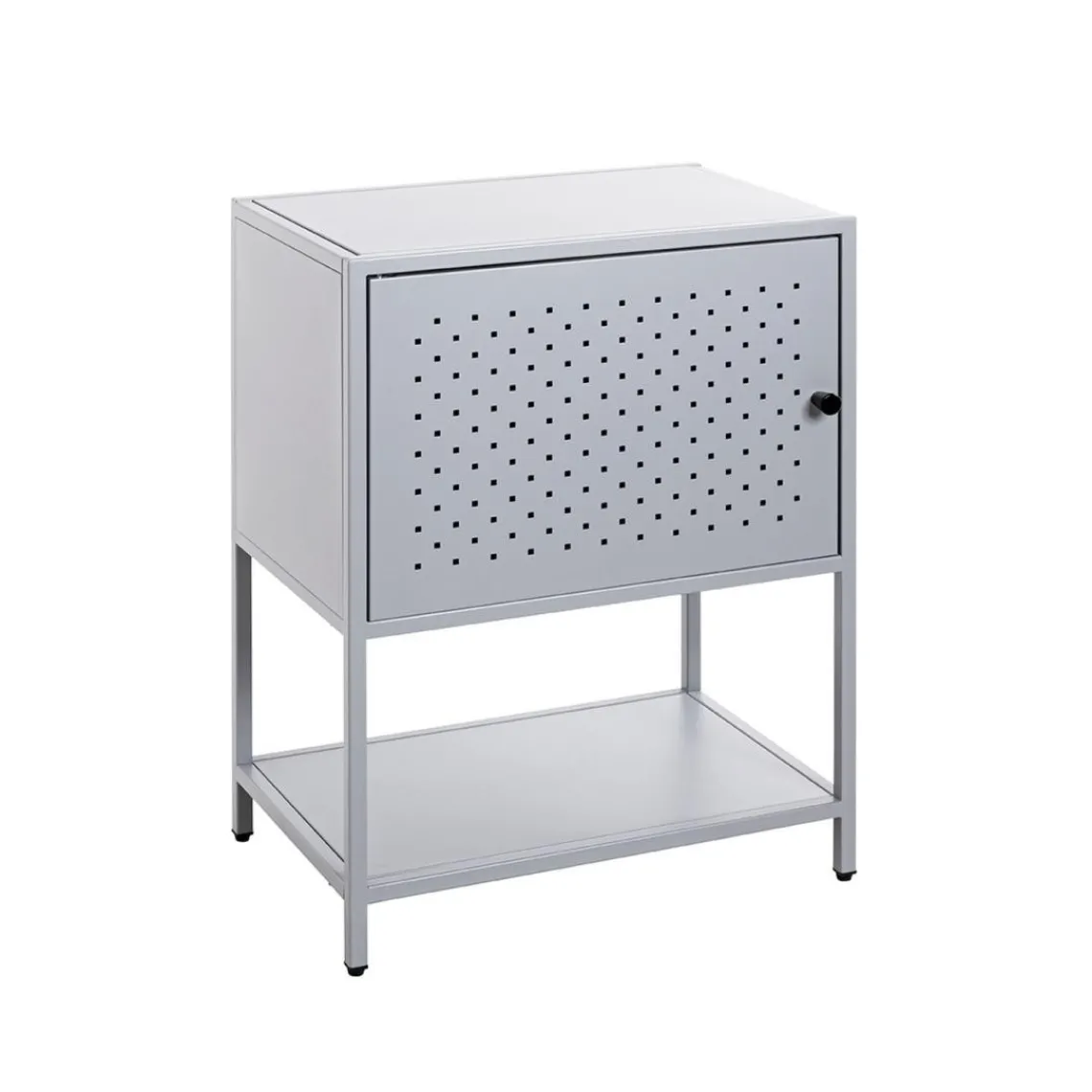 3S. x Home Console 1 porte et 1 étagère en métal gris Best