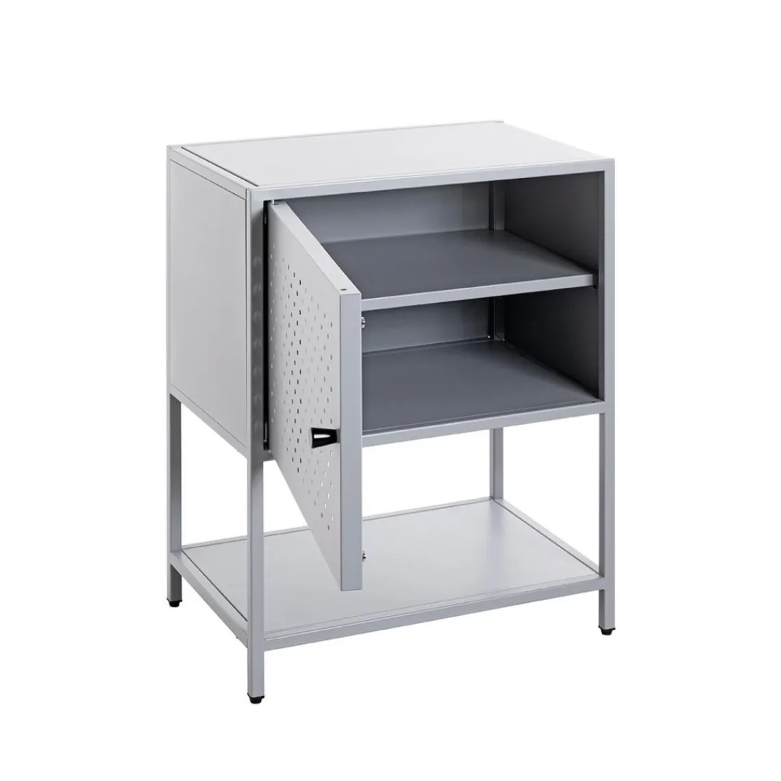 3S. x Home Console 1 porte et 1 étagère en métal gris Best