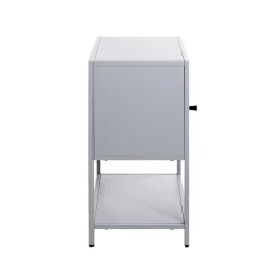 3S. x Home Console 1 porte et 1 étagère en métal gris Best