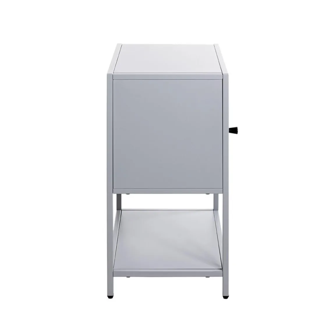 3S. x Home Console 1 porte et 1 étagère en métal gris Best
