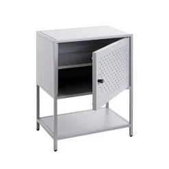 3S. x Home Console 1 porte et 1 étagère en métal gris Best