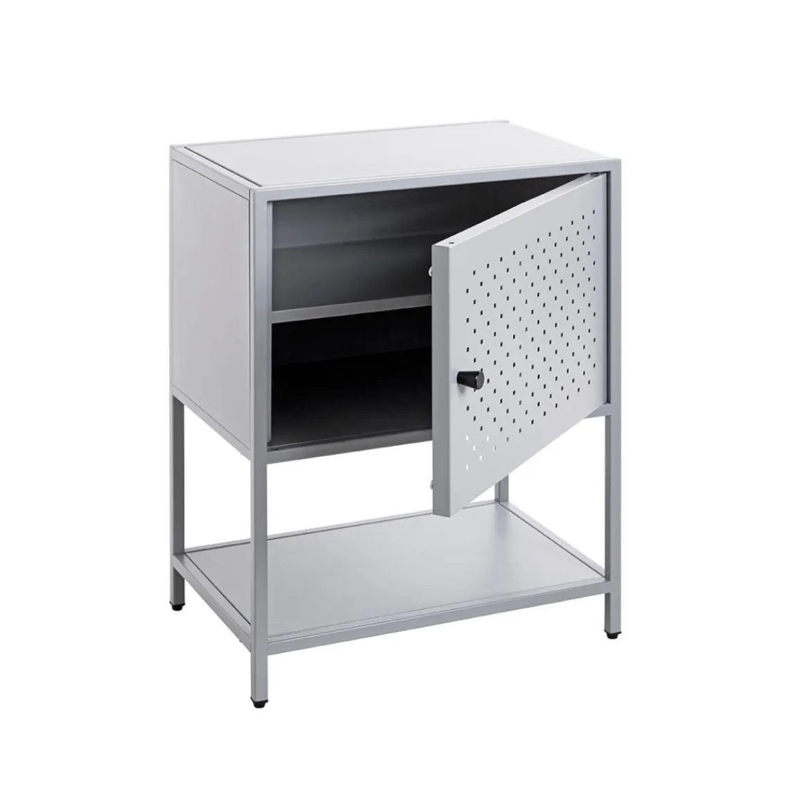 3S. x Home Console 1 porte et 1 étagère en métal gris Best