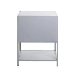 3S. x Home Console 1 porte et 1 étagère en métal gris Best
