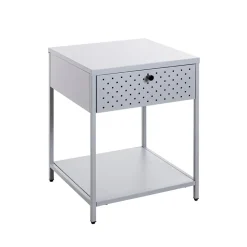 3S. x Home Console 1 tiroir et 1 etagère en métal gris Hot
