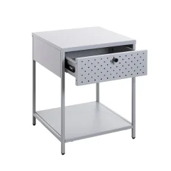 3S. x Home Console 1 tiroir et 1 etagère en métal gris Hot