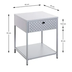 3S. x Home Console 1 tiroir et 1 etagère en métal gris Hot