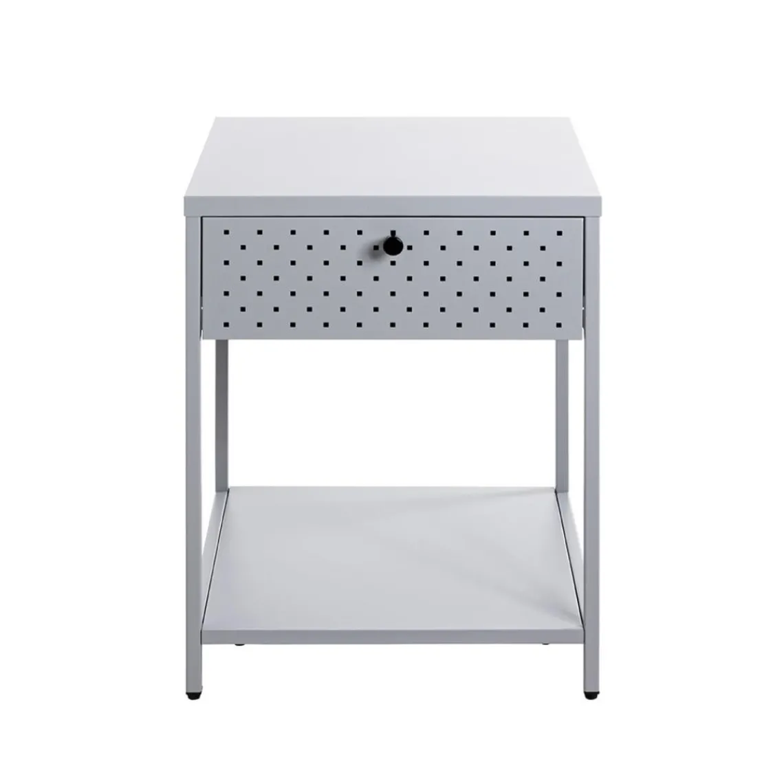 3S. x Home Console 1 tiroir et 1 etagère en métal gris Hot