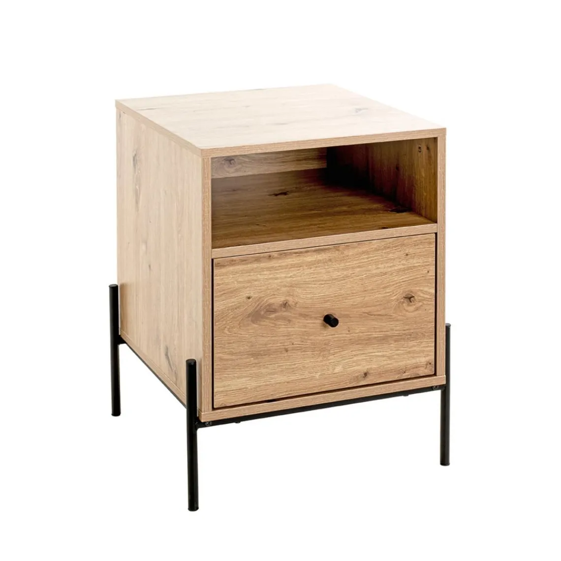 3S. x Home Console 1 tiroir et 1 étagère décor chêne Clearance