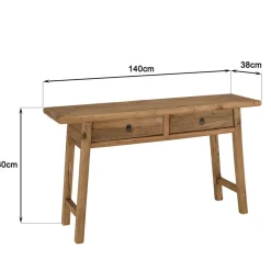 Macabane Console 2 tiroirs bois pin recyclé SANDY Hot