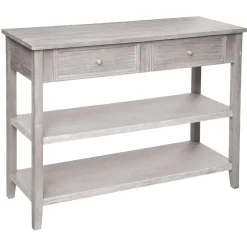 3S. x Home Console 2 Tiroirs Charme NAT Grand Modèle Beige