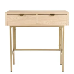 Macabane Console ALINE 2 Tiroirs Pieds Métal Doré Sale