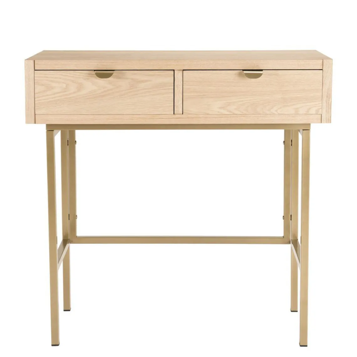 Macabane Console ALINE 2 Tiroirs Pieds Métal Doré Sale