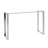 3S. x Home Console avec structure en Inox brillant et plateau en Verre trempé Argenté Online