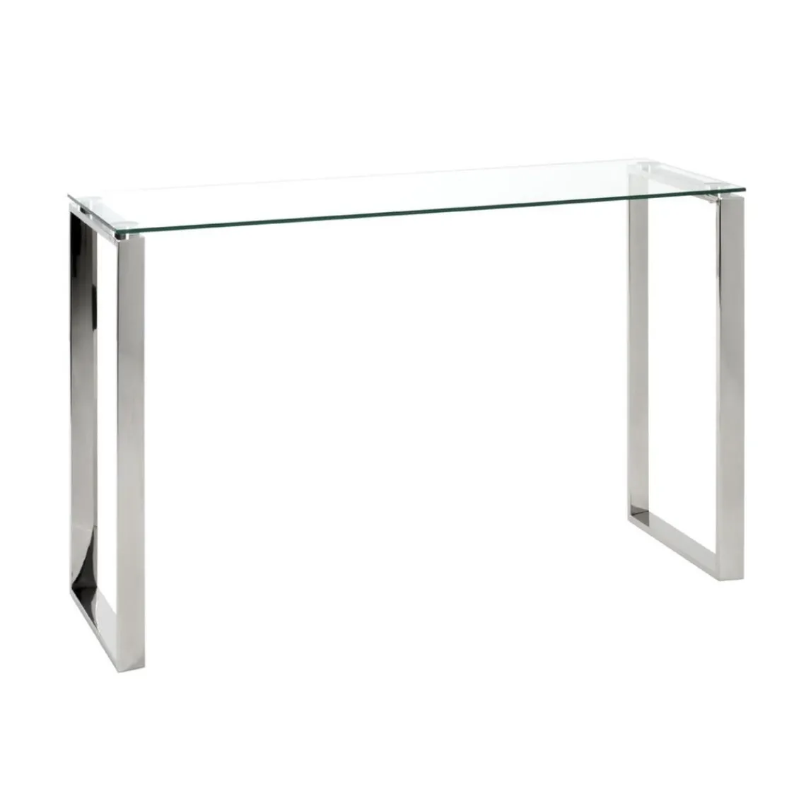 3S. x Home Console avec structure en Inox brillant et plateau en Verre trempé Argenté Online