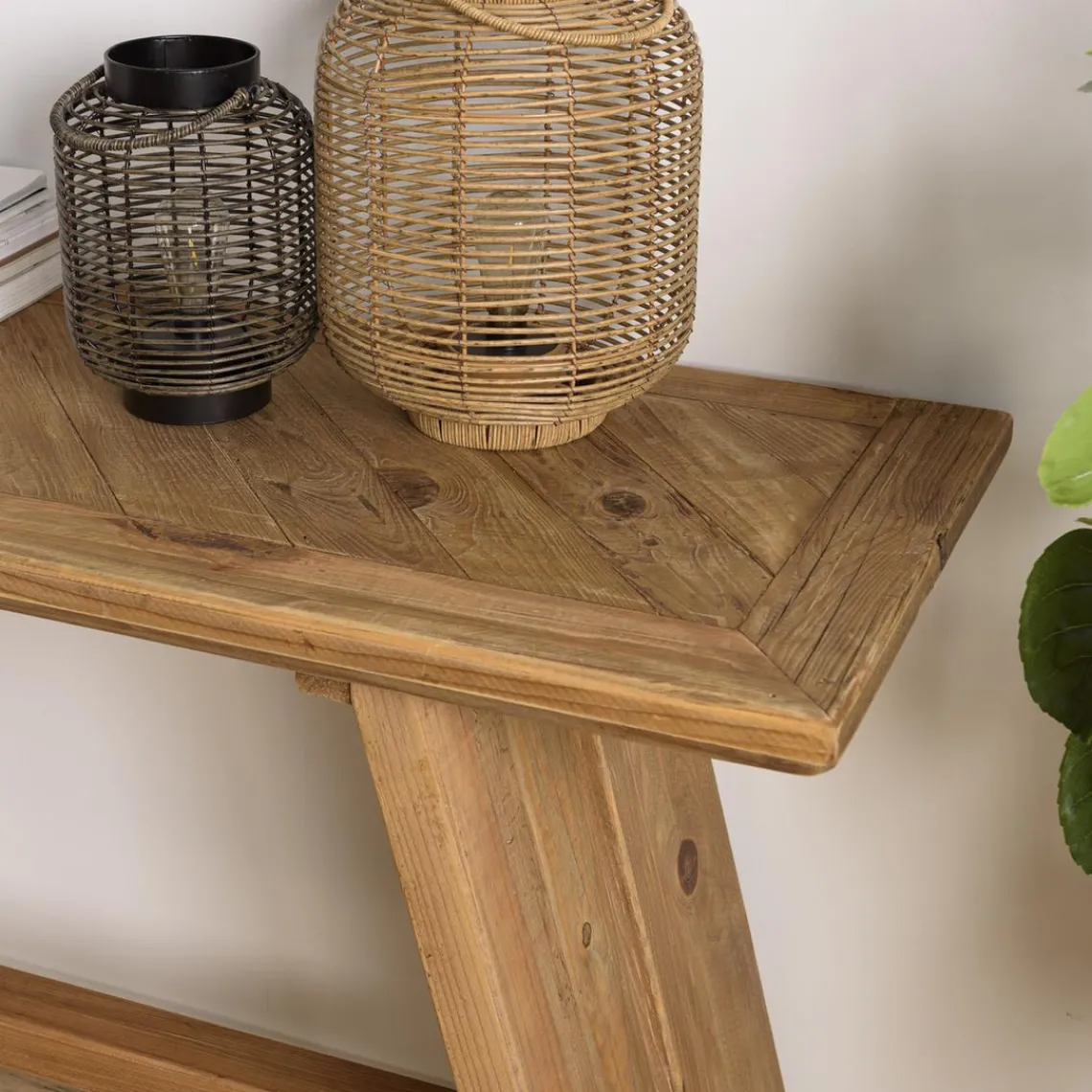 Macabane Console bois Pin recyclé Discount