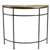 Macabane Console demi-lune 90x36cm alu doré pieds métal noirs torsadés JOHAN Hot