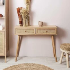 3S. x Home Console d'Entrée 2 Tiroirs en Bois Hot