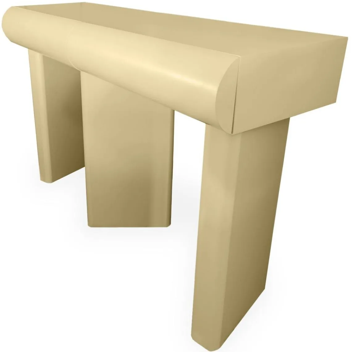 3S. x Home Console design 2 tiroirs avec pieds obliques Mezade Beige Discount