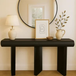 3S. x Home Console design 2 tiroirs avec pieds obliques Mezade Noir Online