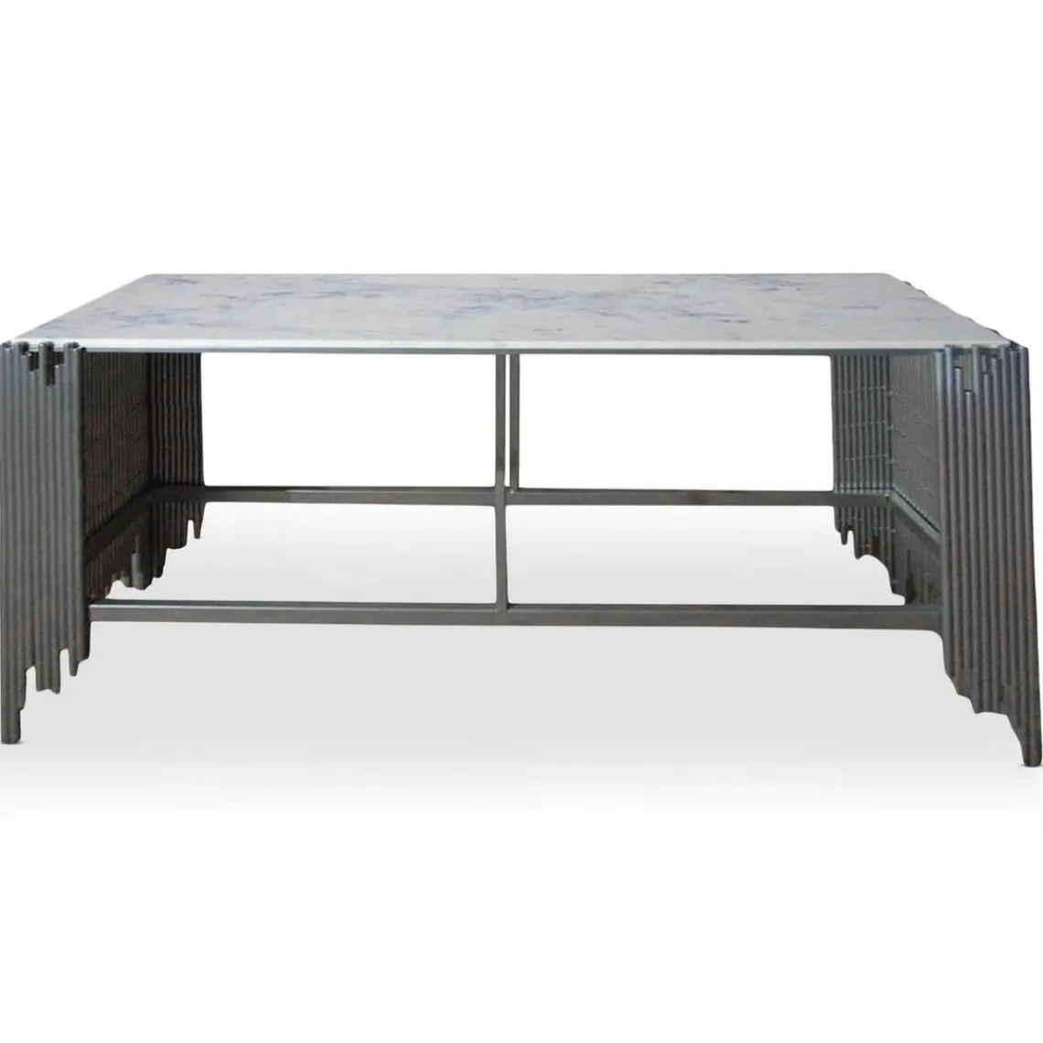 3S. x Home Console Design FALBALA En Marbre Blanc Et Métal Argent Outlet