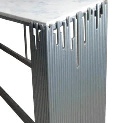 3S. x Home Console Design FALBALA En Marbre Blanc Et Métal Argent Outlet