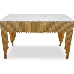 3S. x Home Console design GALANTINE Marbre pieds Or Blanc Online